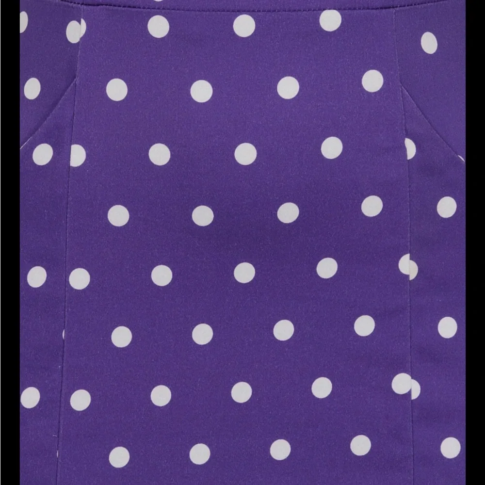 Collectif Mainline Hepburn Pretty Polka Dot Pencil Dress - Picture 5 of 8